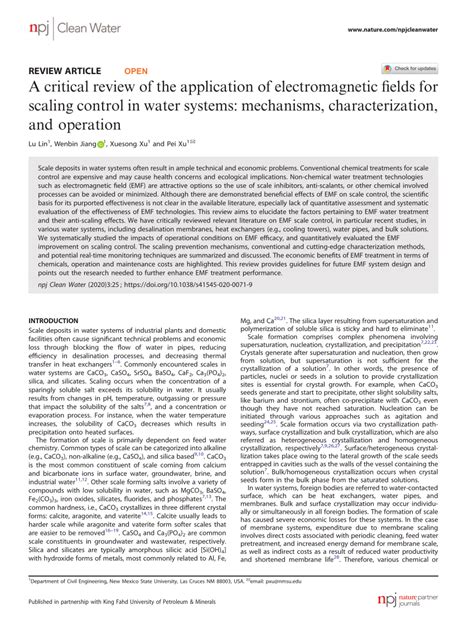 A critical review of the application of electromagnetic fields for .
